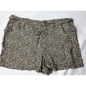 American Eagle Cheetah Print Pull On Elastic w/ Belt Waist Shorts Womens XXL